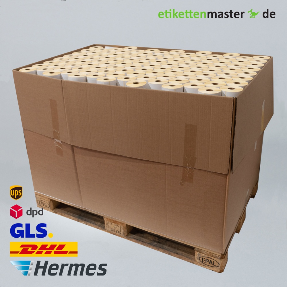 101,6 x 152,4 mm, Thermodirekt, Rolle, Kern 25,4 mm, 350 Etiketten, Palettenkarton 101,6 x 152,4 mm, Thermodirekt, Rolle, Kern 25,4 mm, 350 Etiketten, Palettenkarton