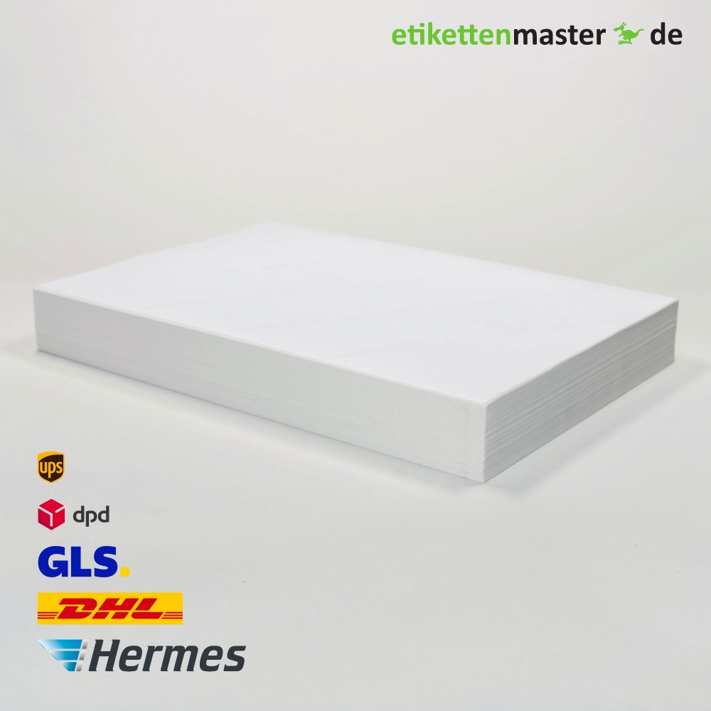 210 x 297mm, Laser, Einzelblatt, geslittet, 500 DIN A4, 2.000 Etiketten 210 x 297mm, Laser, Einzelblatt, geslittet, 500 DIN A4, 2.000 Etiketten