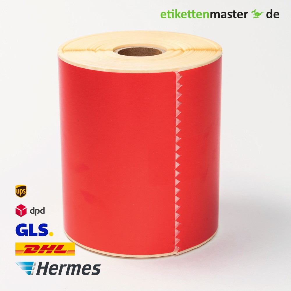 105 x 152,4 mm, Thermodirekt, Rolle, rot, Kern 25,4 mm, 350 Etiketten 105 x 152,4 mm, Thermodirekt, Rolle, rot, Kern 25,4 mm, 350 Etiketten