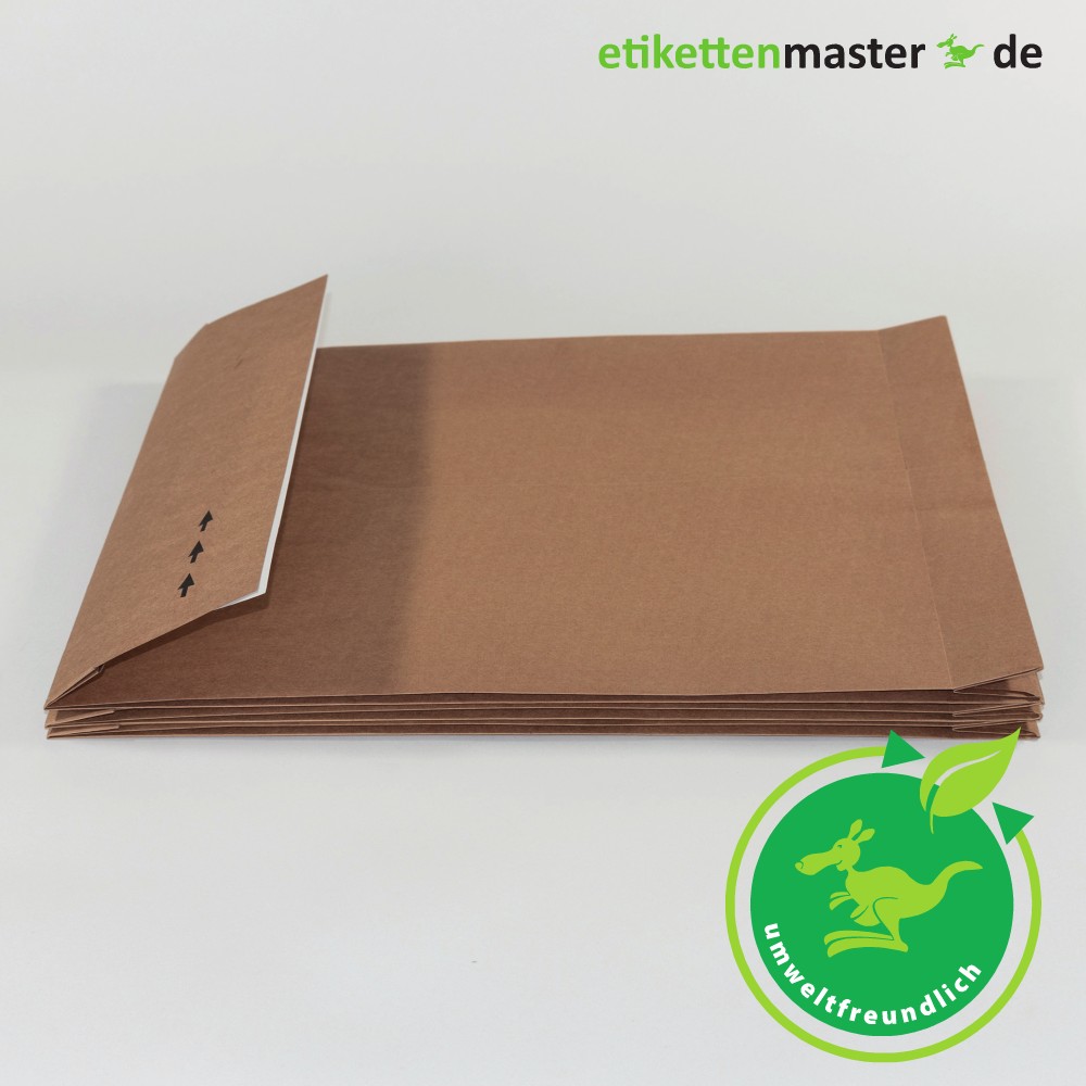 Versandtüten, 320 x 80 x 430 + 105 mm, Kraftpapier, Doppelfixverschluss, 100 Ex. Versandtüten, 320 x 80 x 430 + 105 mm, Kraftpapier, Doppelfixverschluss, 100 Ex.