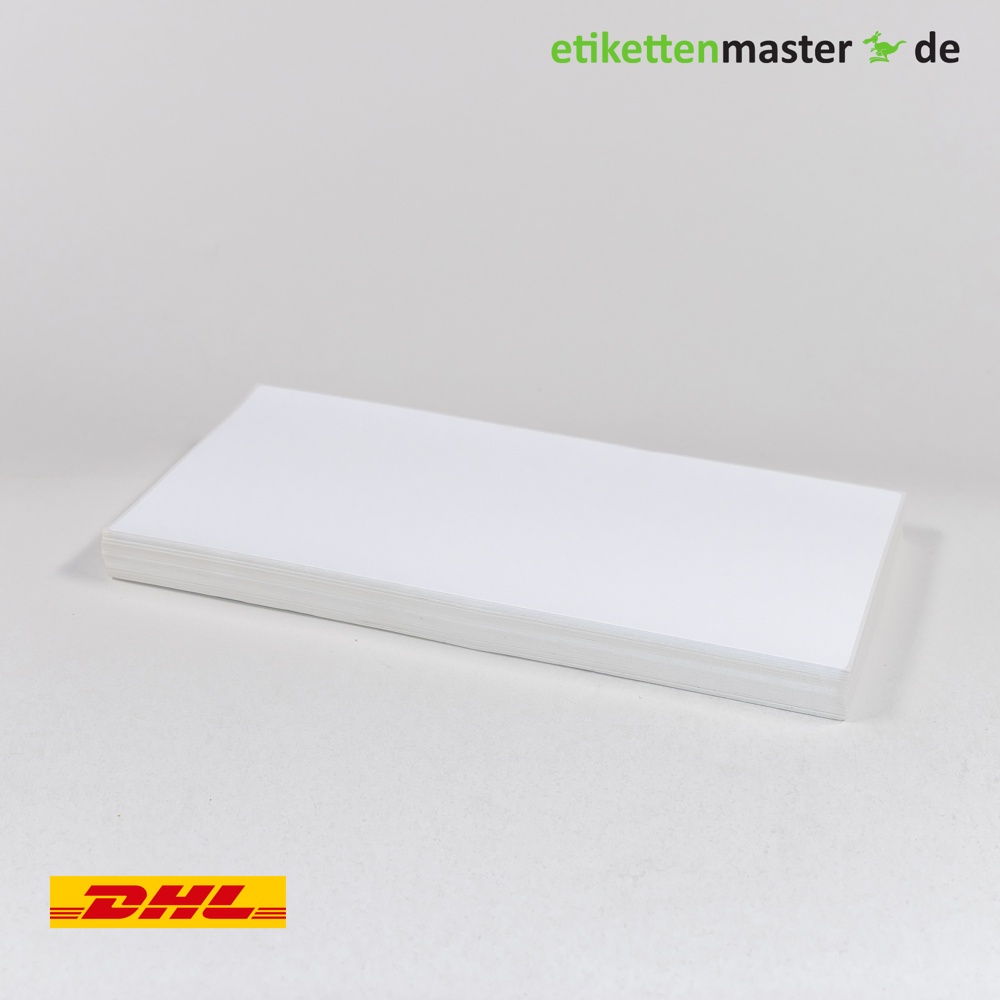 105 x 210 mm, Laser, Einzelblatt, 1.000 Etiketten   105 x 210 mm, Laser, Einzelblatt, 1.000 Etiketten